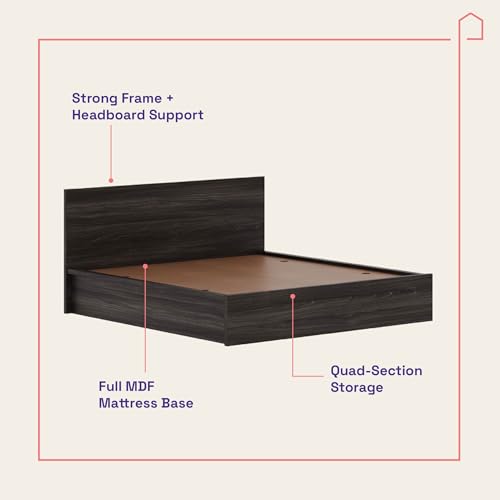 Image of Wakefit Bed | 3 Yr Warranty | King Size Bed, Comes with Storage Box, Noise-Free, Density: 680-750 kg /m, Termite & Borer Resistant, Fits Mattresses Up to 8 inches (Centaur 78 x 72 - Wyoming Maple)