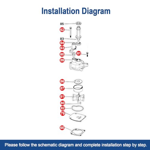 Image of MARKGOO Water Pump Repair Kit 439077 Fits Johnson Evinrude 35-60HP Outboard