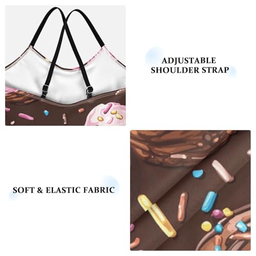 Pigsaly Girls One Piece Swimsuits Chocolate Sprinkles Ice Cream Kids Cross Back Swimwear Toddler Beach Sport Bathing Suit 3T3