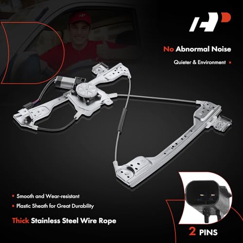 Image of A-Premium Front Passenger Side Power Window Regulator with Motor (2-Pin)