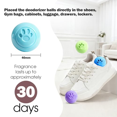 Image of SCENTORINI Shoe Deodorizer Balls, Sneaker Deodorizer Balls 12 Pack | Odor Eliminator for Smell Shoes, Boots, Long Lasting Shoe Freshener for Gym Bags, Drawers and Small Spaces