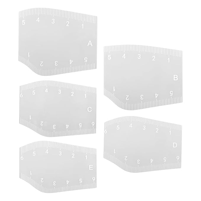 Brow Mapping Tool - Clear Mapping Guide, 5-Piece Eyebrow Ruler Kit for permanent makeup, Precision Design with Reusable Material, Makeup Accessory for Grooming