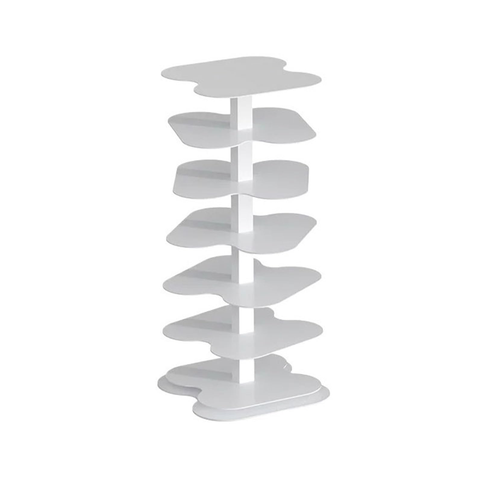 ZYYANSHOP Bookshelf Minimalist Floor-standing Rotating Artistic Bookshelf Creative Carbon Steel 6-Tier Spiral Stand(White)