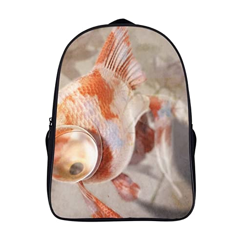 Sac à dos poisson rouge 3D unisexe pour école et voyage 40x28x16cm