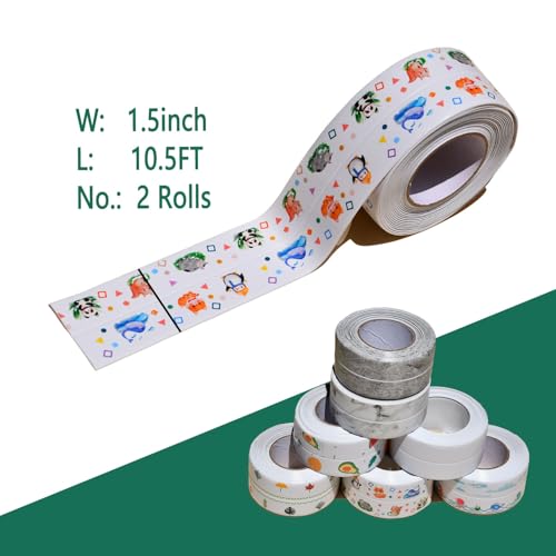 Image of Caulk Tape, Caulk Sealing Strip Tape for Bath and Kitchen 2 Rolls PVC Self Adhesive Waterproof Covering Caulk Strips Seal The Edges of a Bathtub or Sink (2)