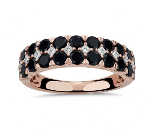 Anillo de rubí creado para regalo de mujeres y niñas en oro rosa 14k