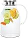Glass Pitcher With Lid By Golden Spoon: Durable 68oz Glass Carafe With Airtight Cap - MicrowavFreezer Safe Borosilicate Glass For Hot And Cold Liquids - Comes With 2 Stirrers And A Strainer (68 oz)