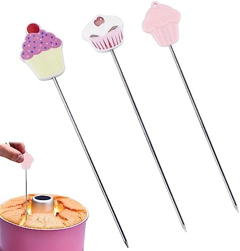 3pcs Stainless Steel Cake Tester Baking Skewer Cake Tester Skewer for Easy Kitchen Baking Cake Testing