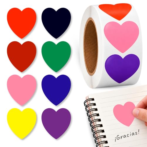 Pegatinas De Corazones Multicolor Para Niños, Heart Stickers, 1 Unidad