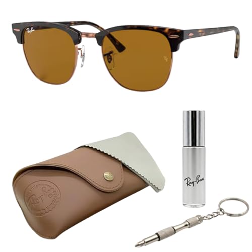 Image of Ray-Ban RB3016 CLUBMASTER CLASSIC Square Shaped Sunglasses for Men & Women with Official RAYBAN Eyewear Kit