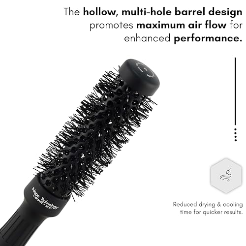 Image of Beaute Secrets Ceramic Round Brush for Blow Drying, 1 Inch Professional Ion Thermal Barrel Hairbrush for Women Styling, Blowout,Curling, Smoothing, Medium to Long Wavy or Curly Hair, 25mm