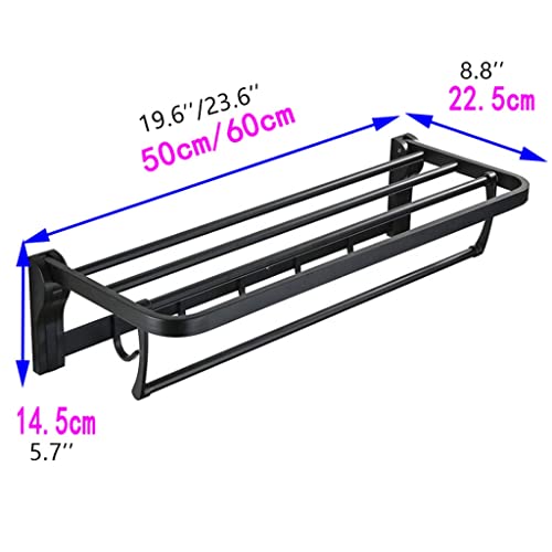 Serviette pliable de bain support mural avec double rail de séchage