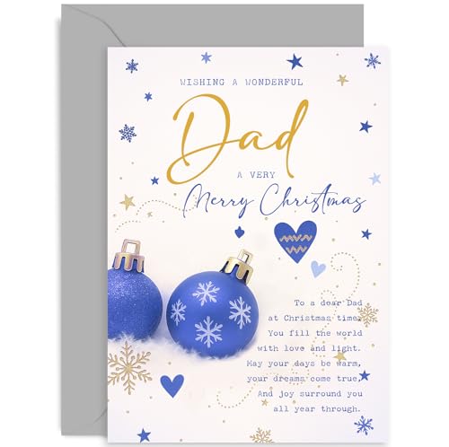 Christmas Card for Dad Merry Christmas Festive Design For Him Heartfelt Sentimental Words