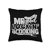 Mr Good Lookin Cooking BBQ Grill Master Barbecue Grilling Throw Pillow