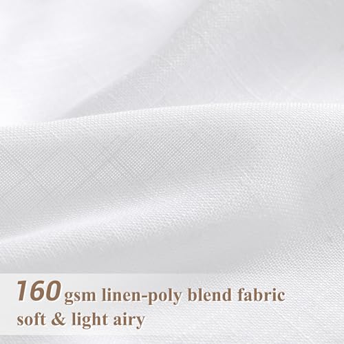 Image of Joywell Linen Curtains 96 Inches Long for Living Room White