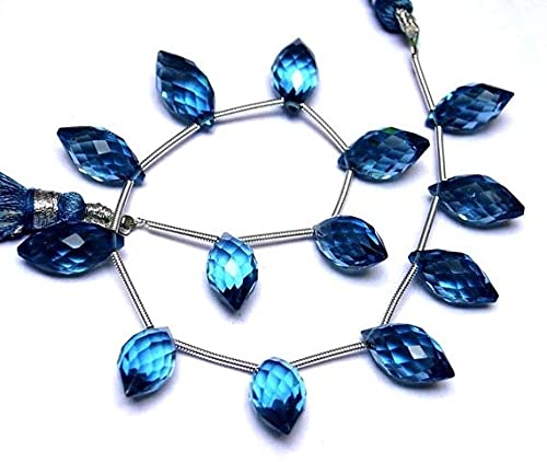 Perles briolettes en quartz bleu pour réparer ou créer des colliers