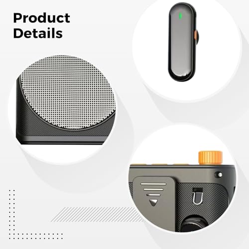 Amplificador de voz inalámbrico para profesores, sistema de micrófono portátil con micrófonos duales, recargable, cancelación de ruido, cinturón incluido para guías, presentaciones, promociones al aire libre miniatura 4