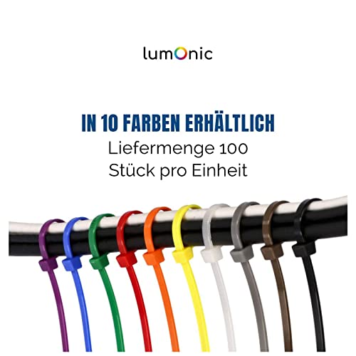 Bridas para cables con 80 kg de resistencia a la traccion Lumonic 700x9,0mm de nylon 5