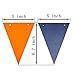 Blue and Orange Pennant Banner,Orange and Blue Vintage Double Sided Triangle Flag，for Party Decoration,Pack of 30pcs Triangle Flag