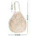 MERCURHOUSE 5 pack Cotton String Shopping Bags Reusable Washable Grocery Mesh Bags Organizer for Grocery Shopping Produce Net Bags with Longhandle for Fruit Vegetable Storage
