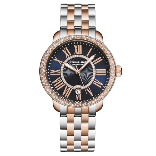 Montre femme Stuhrling Celestia 4080 avec lunette cristal et dateur précis