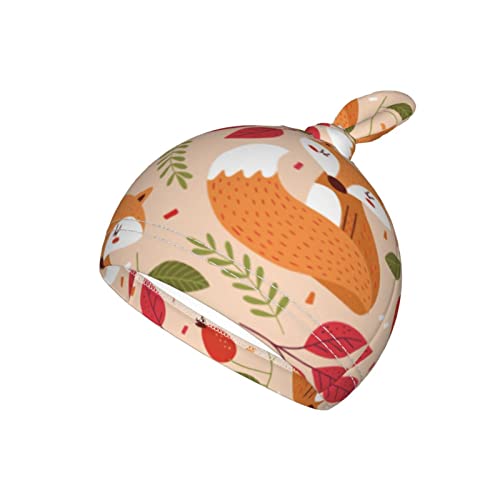 Cute Fox Newborn Swaddle Blanket With Beanie Set, Soft Autumn Leaves Baby Receiving Blanket Infant Swaddle Sack For Baby Boy And Girl Gifts #TOP2