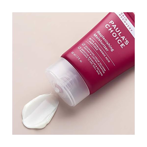 Paula's Choice SKIN RECOVERY Replenishing Facial Moisturizer Cream with Hyaluronic Acid, Soothes Redness & Sensitive Skin Prone to Rosacea & Eczema, Paraben-Free & Fragrance-Free, 2 Fl Oz