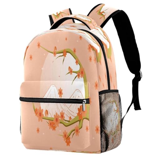 Sac à dos fleurs de pêcher multicolore avec grand volume de rangement