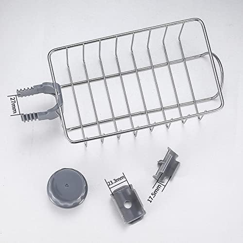 Tomoyuki 2 Pcs Kitchen Sink Caddy Organizer, Bathroom Shower Caddy Soap Holder,201 Stainless Steel No Drill Hanging Storage Organiser Holder Racks, Faucet Rack Shower Tray Rack
