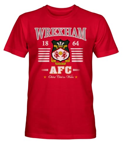 Wrexham AFC Soccer Premium Cotton T-Shirt (US Alpha XX-Large Regular Regular Stripes)