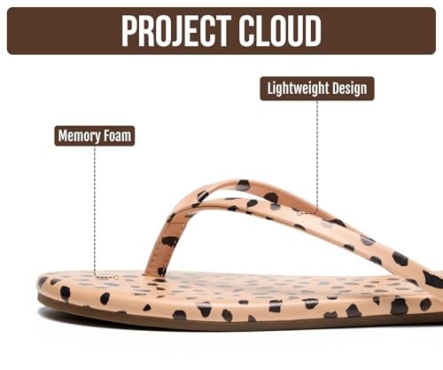 Image of Project Cloud Flip Flops for Women Footwear- Lightweight and Memory Foam Insole Sandals for Women 2026 - Durable Non-Slip Beach Essentials Flats for Women Sandals (Foundations)