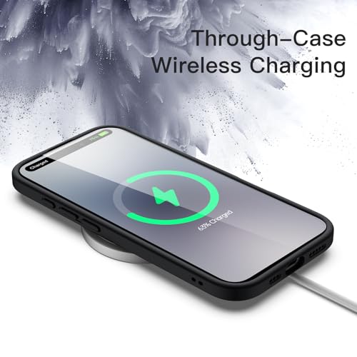 Image of JETech Case for iPhone 17 6.3-Inch, Shockproof Phone Bumper Cover, Solid Color Matte TPU Frame, Anti-Scratch Clear Back (Black)