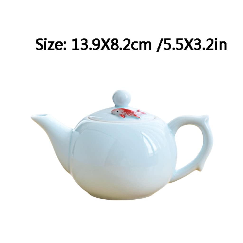 Teiera In Ceramica Con Figure Di Uccelli E Fiori In Stile Cinese  280 Ml Variante Pera