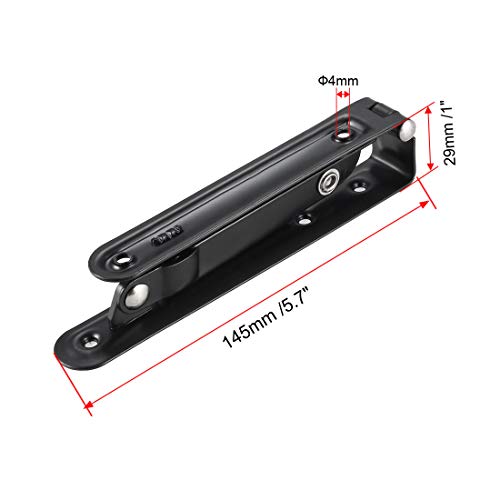 uxcell Folding Bracket 6 Inch 150mm for Shelves Table Desk Wall Mounted Support Collapsible Long Release Arm Space Saving Carbon Steel 2pcs by uxcell - Image 3