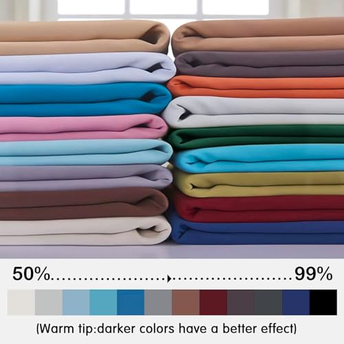 Yakamok 90 Inch Length Room Darkening Drapes Blackout Curtains for Bedroom,Thermal Insulated Grommet Curtain Panels for Living Room,52W x 90L,Greyish White, One Pair