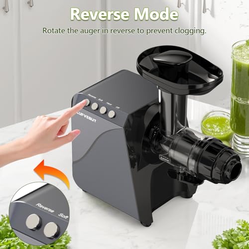 Image of Masticating Fruit Vegetable Juicer Machine, 2-In-1 Electric Juicer Grinder 18 Adjustable Settings for Coffee Bean Nut, 250W Quiet Juicing Machine Cold Press Extractor BPA Free Easy To Clean & Assemble