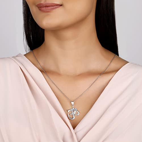 Image of GIVA 925 Silver Om Pendant with Link Chain | Pendant to Gift Men and Women | With Certificate of Authenticity and 925 Stamp | 6 Month Warranty*