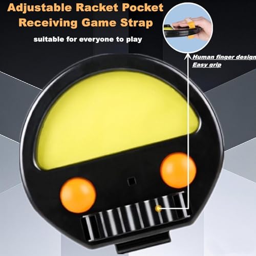 Toss and Catch Ball Game for Kids & Adults, 2Pcs Velcro Throw Catch Ball Set to Improve Hand Eye Coordination Ability, Portable Racket Pocket with Launcher, Ideal Outdoor Game Choice (Black) - Thumbnail 4