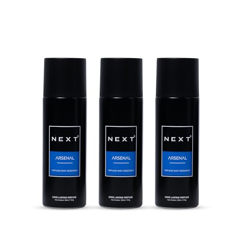 Image of Next Care Arsenal Perfumed Body Spray for Men & Women | Long Lasting Deodorant Spray | Smokey Vanilla & Oudh Fragrance | Daily Freshness Deo | 150ml Each (Pack of 3)