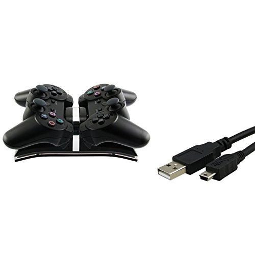 ATC Dual Charging Station / USB LED Charger Station for Sony PS3 Controllers Play Station 3