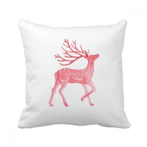 Coussin rouge cerf sika 40x40 cm housse et insert multicolore pour canapé