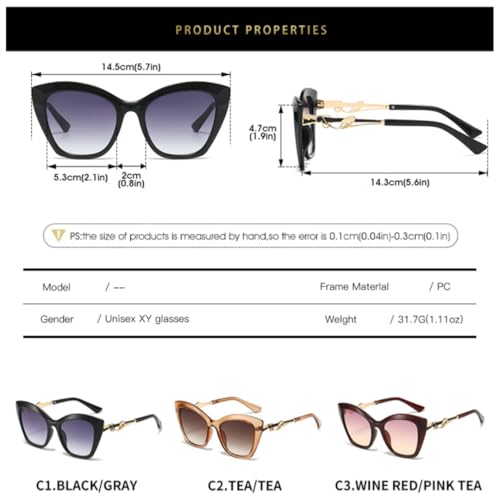 Lunettes œil de chat élégantes de qualité supérieure et design vintage ajouré