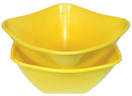 ROTIX 4 ensaladeras de 4,0 litros, 25 x 25 x 12 cm, color amarillo sol, plástico, para 3-4 personas, color amarillo