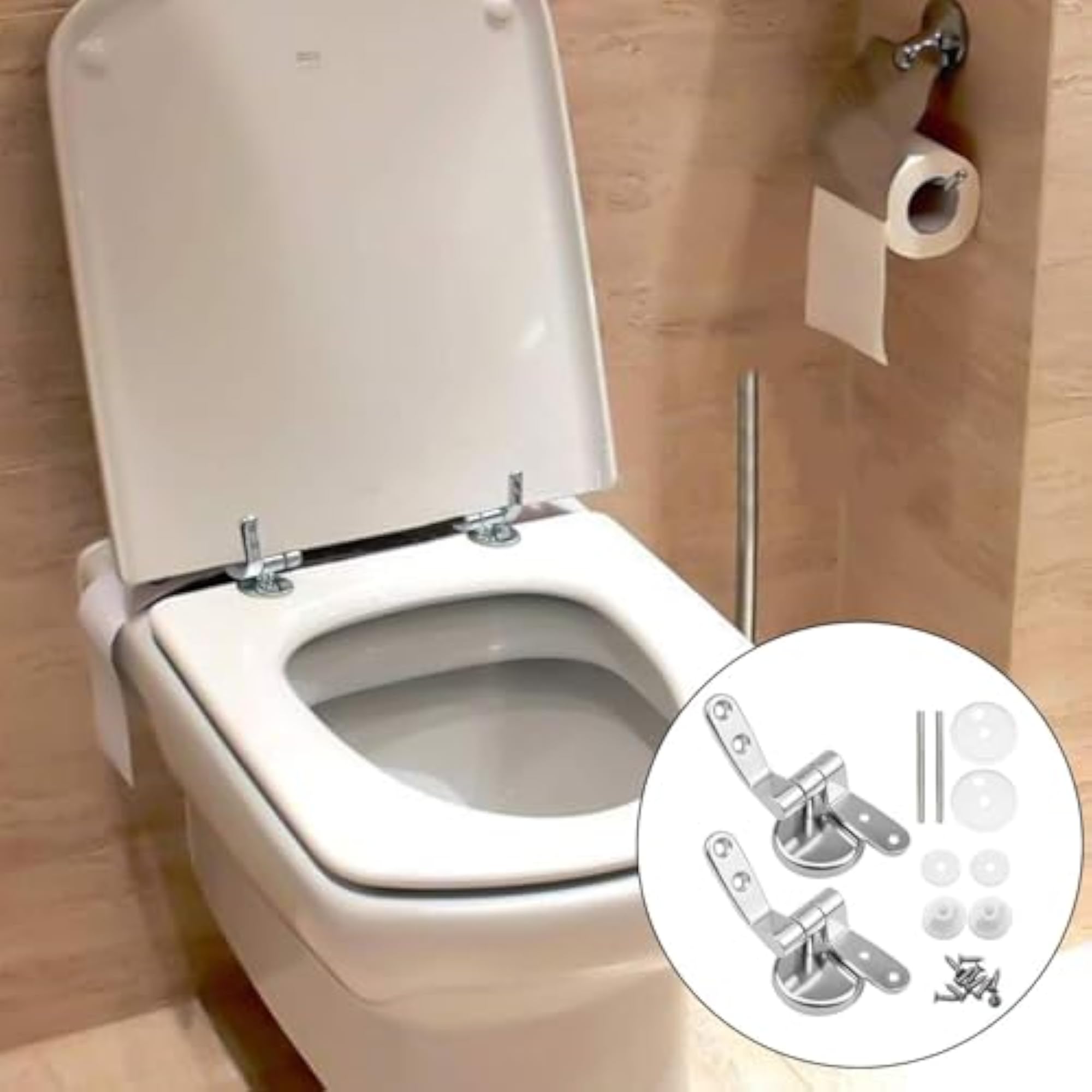 Universal Adjustable Replacement Hinges for Toilet Lid