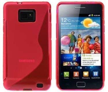 S Line TPU – Carcasa para Samsung Galaxy S2 i9100 Funda de Silicona en Color Rojo