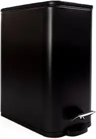 Lixeira 5L Pedal Tampa Fechamento Suave Soft Close Modelo Slim Retângular Premium Compacta Cozinha Banheiro Escritório