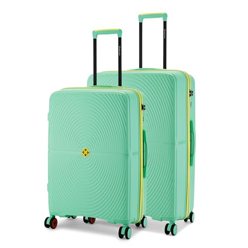 Image of Nasher Miles Bali Hard-Sided Polypropylene Luggage Set of 2 | 65cm & 75cm | 8 Wheels Medium & Large Trolley Bag for Travel | Suitcase (Pastel Green)