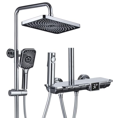 Ensemble de robinets de douche design piano avec mitigeur thermostatique de haute précision