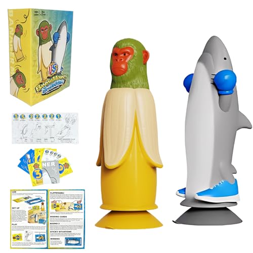 Flip Challenge Game, Banana Monkey VS Shark Flipping, Fun Family