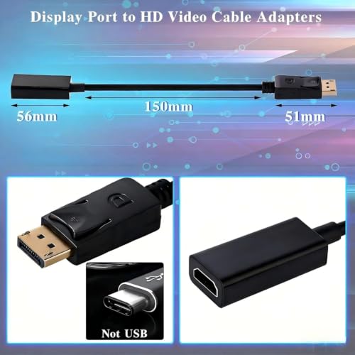 Chuangdi Adaptador DisplayPort a HD Video Cable 20 Unidades miniatura 2